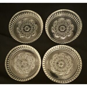 Crystal Clear Industries Essex Clear Glass Coasters Set of 4 Discontinued